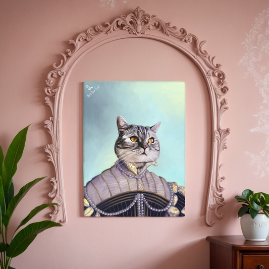 Custom Pearled Lady Cat Portrait