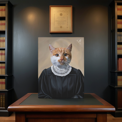 Custom RBG Cat Portrait - Legal Icon Tribute