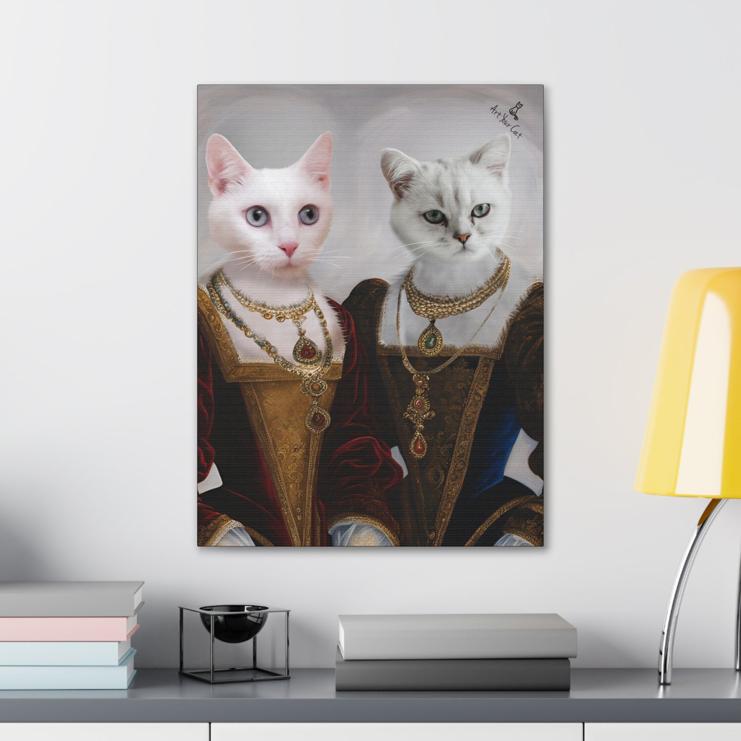 Custom Renaissance Cat Portrait - Graceful Feline Artwork