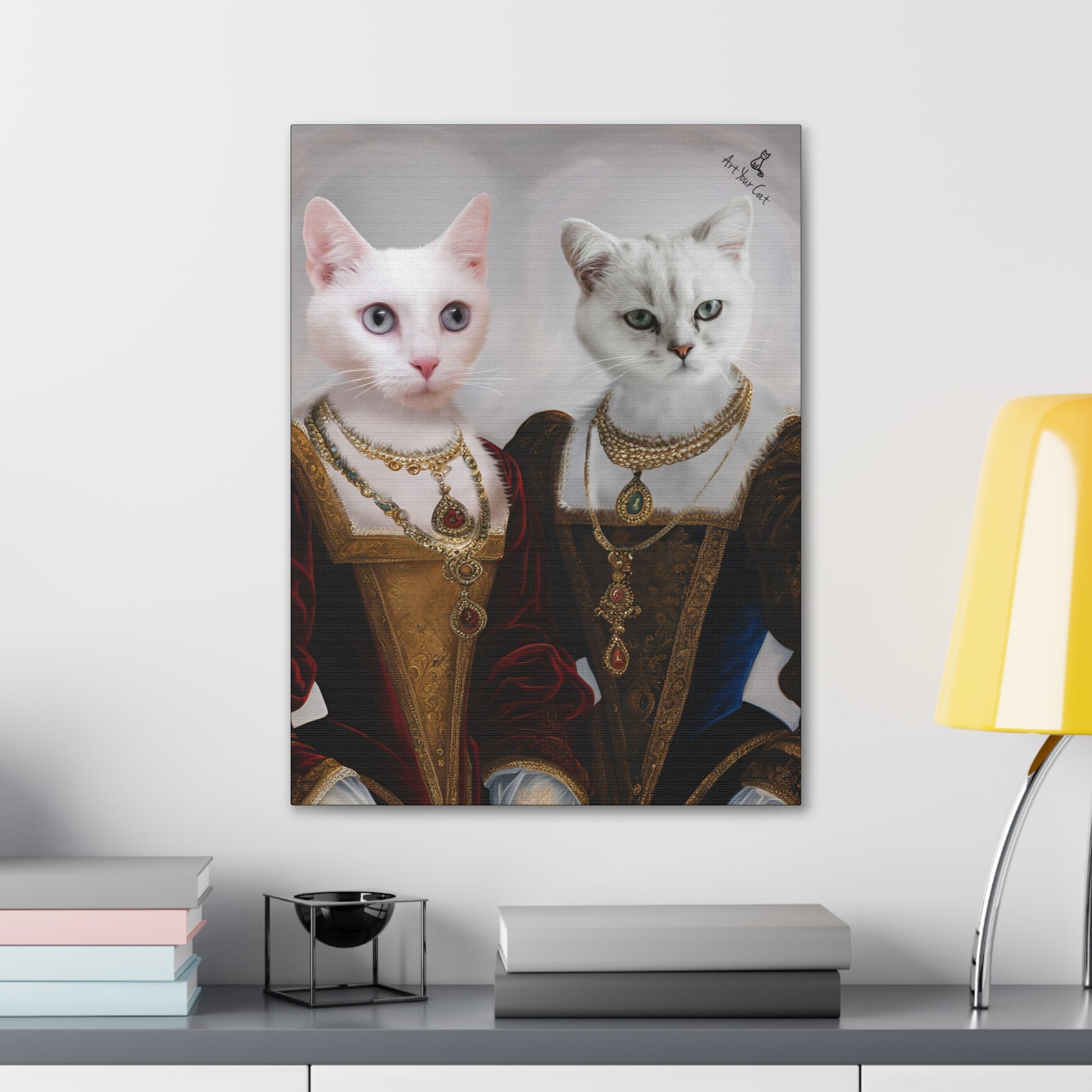 Custom Renaissance Cat Portrait - Graceful Feline Artwork