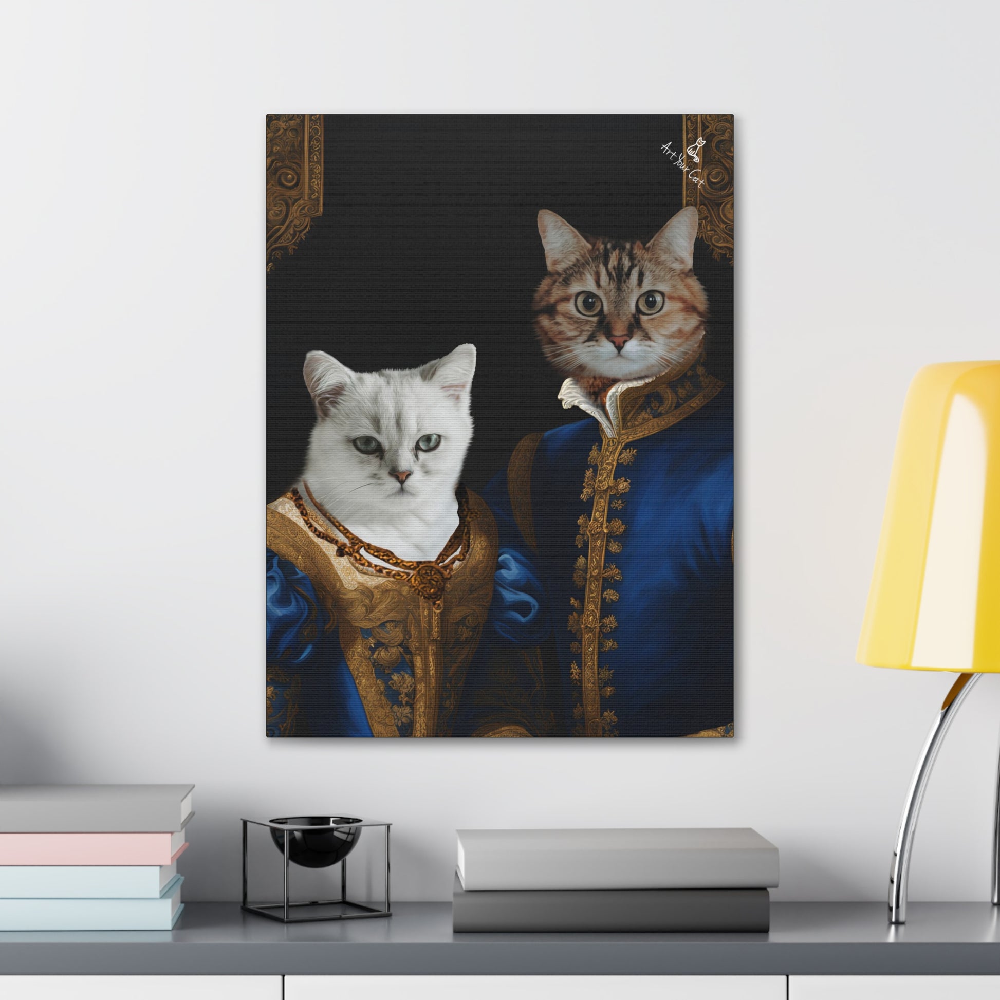 Custom Romeo & Juliet Cat Portrait - Feline Love Story