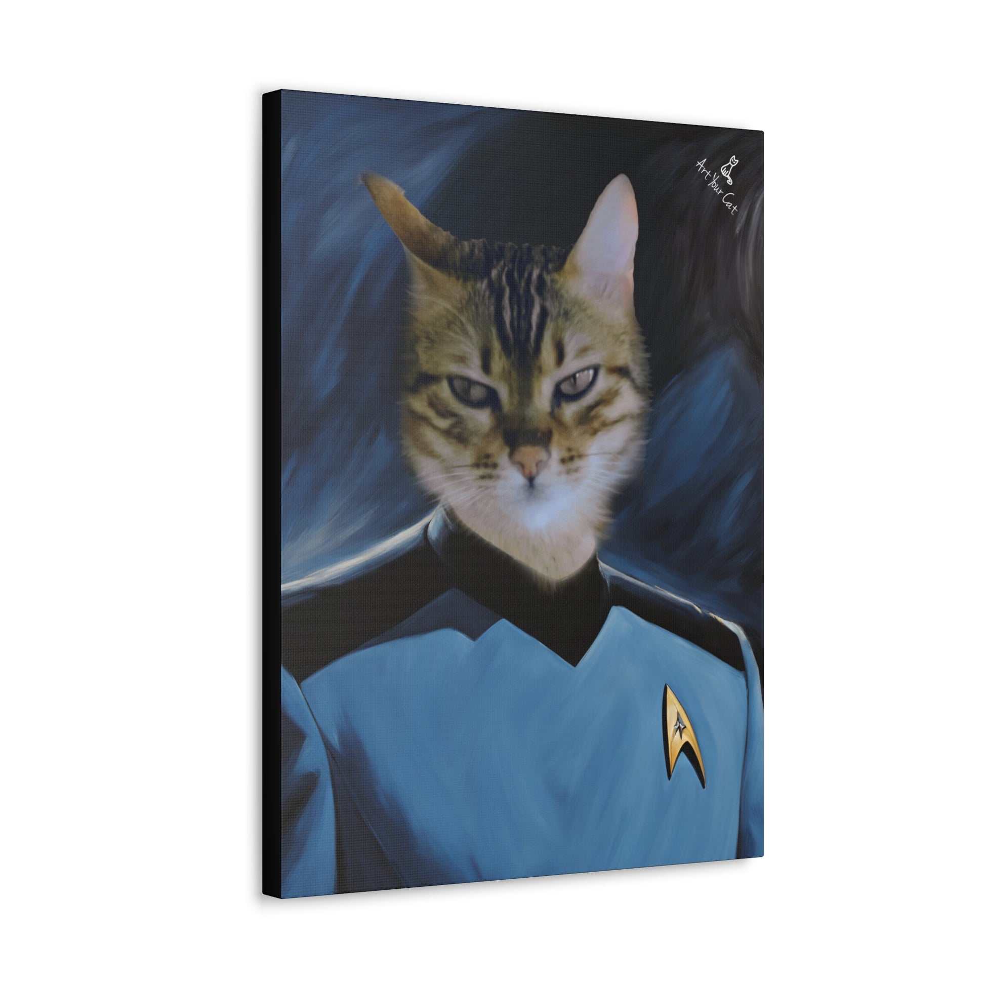 Custom Science Member Cat Portrait - Starfleet Uniform