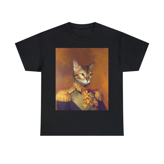 Custom cat captain portrait t-shirt