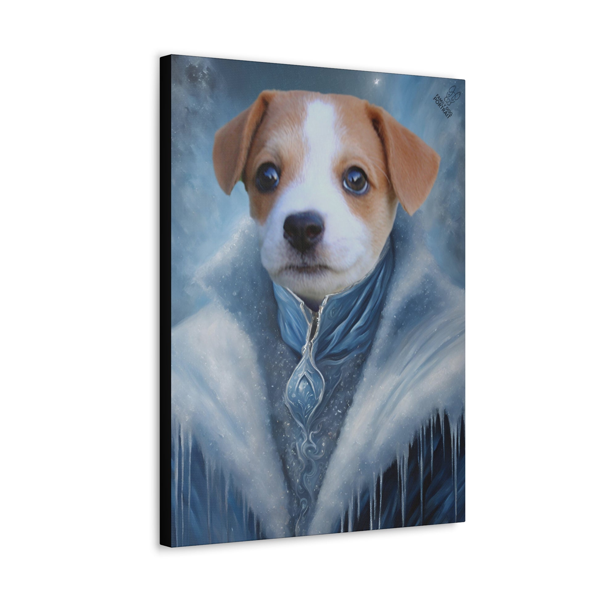 Canvas print of a dog with a fantasy-themed background