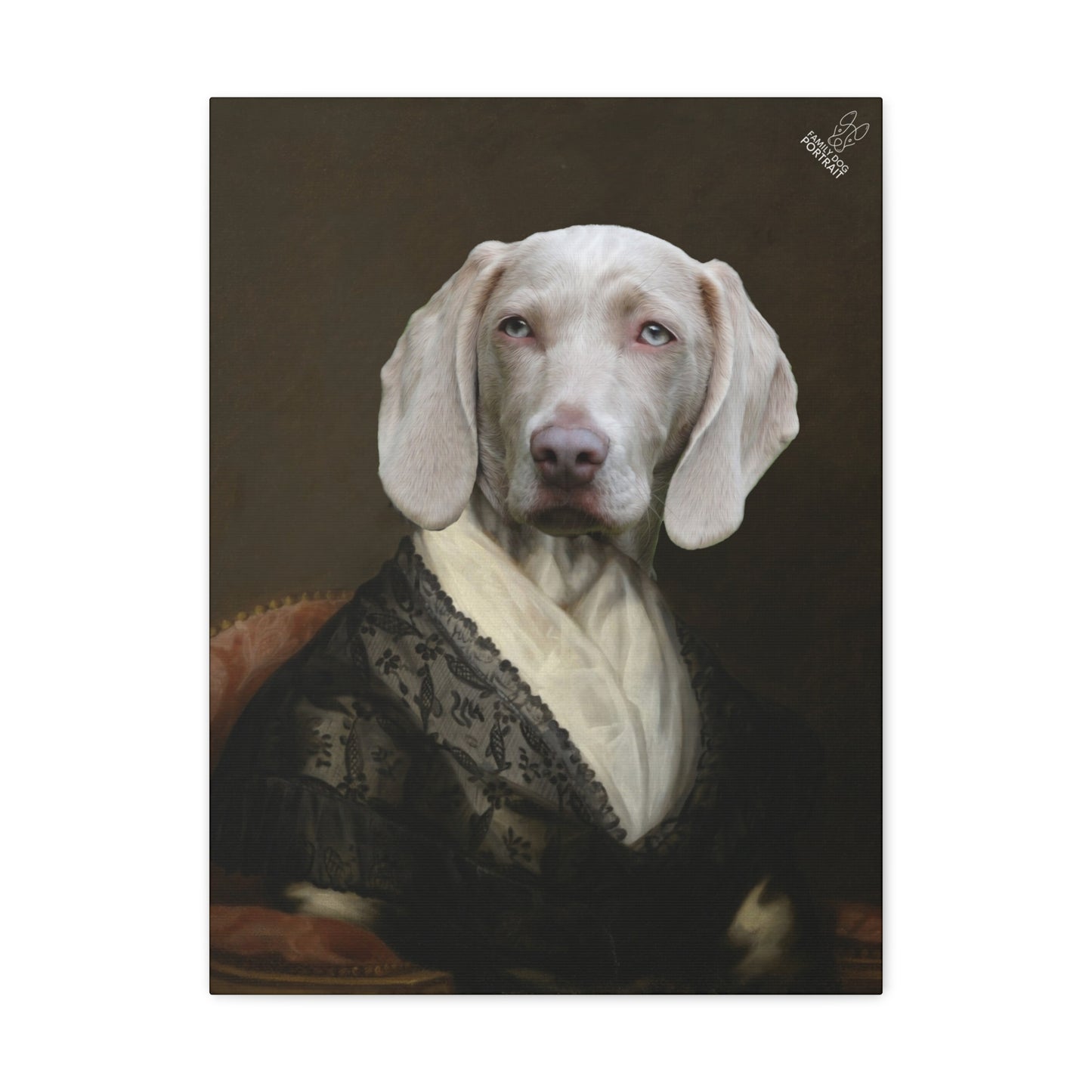 Dog painting with a dark background