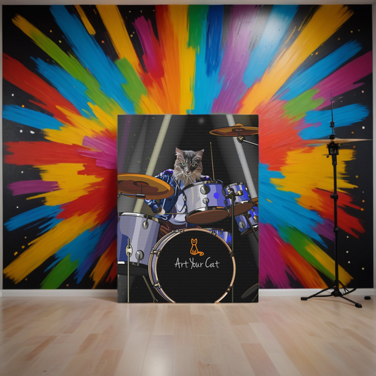 Drummer Cat Portrait