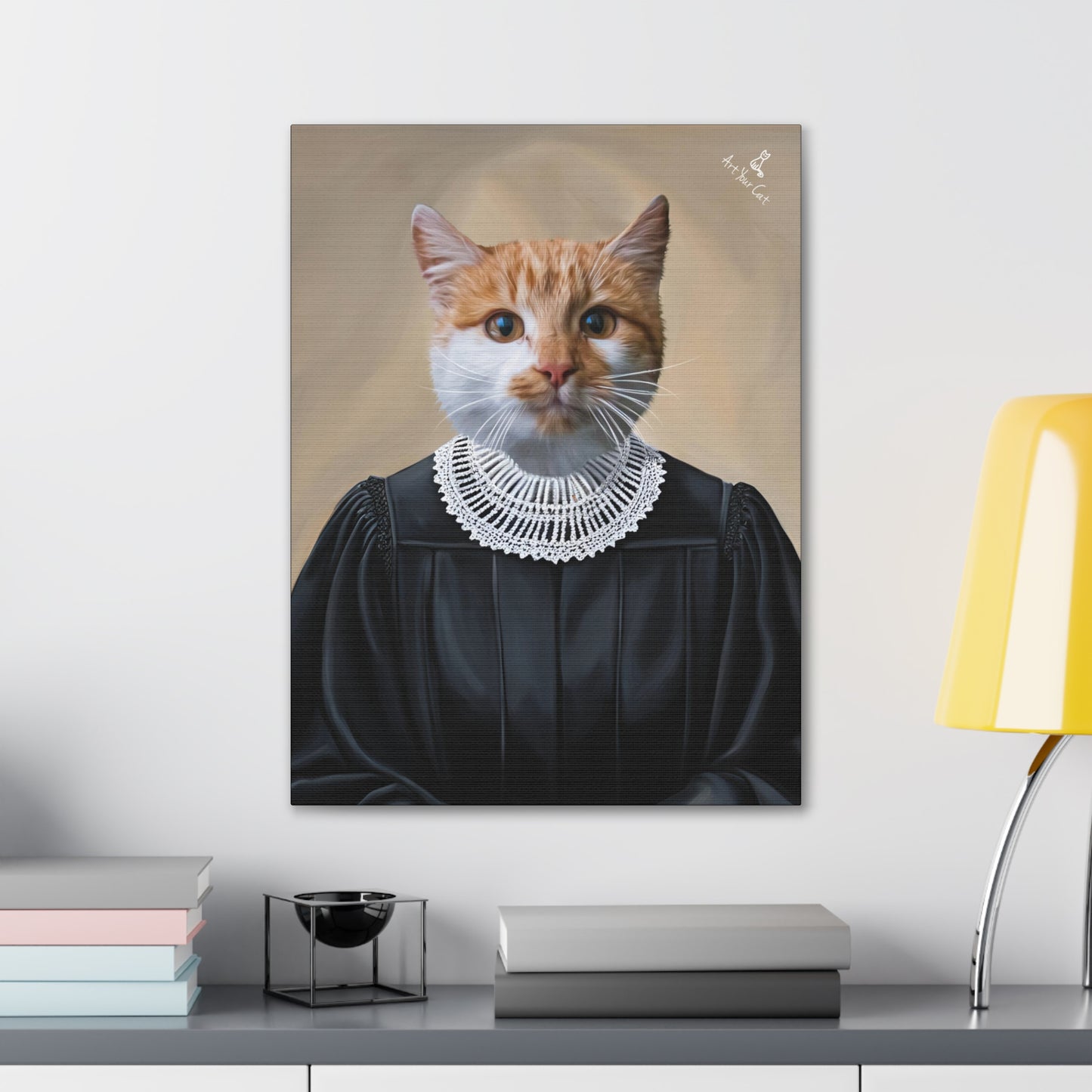Empowering Ruth Bader Ginsburg Cat Art for Home Decor