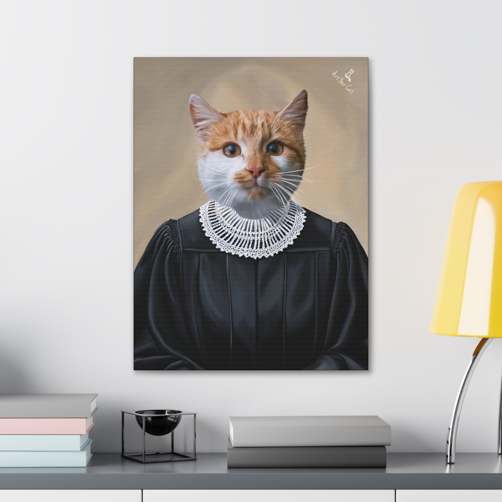 Empowering Ruth Bader Ginsburg Cat Art for Home Decor