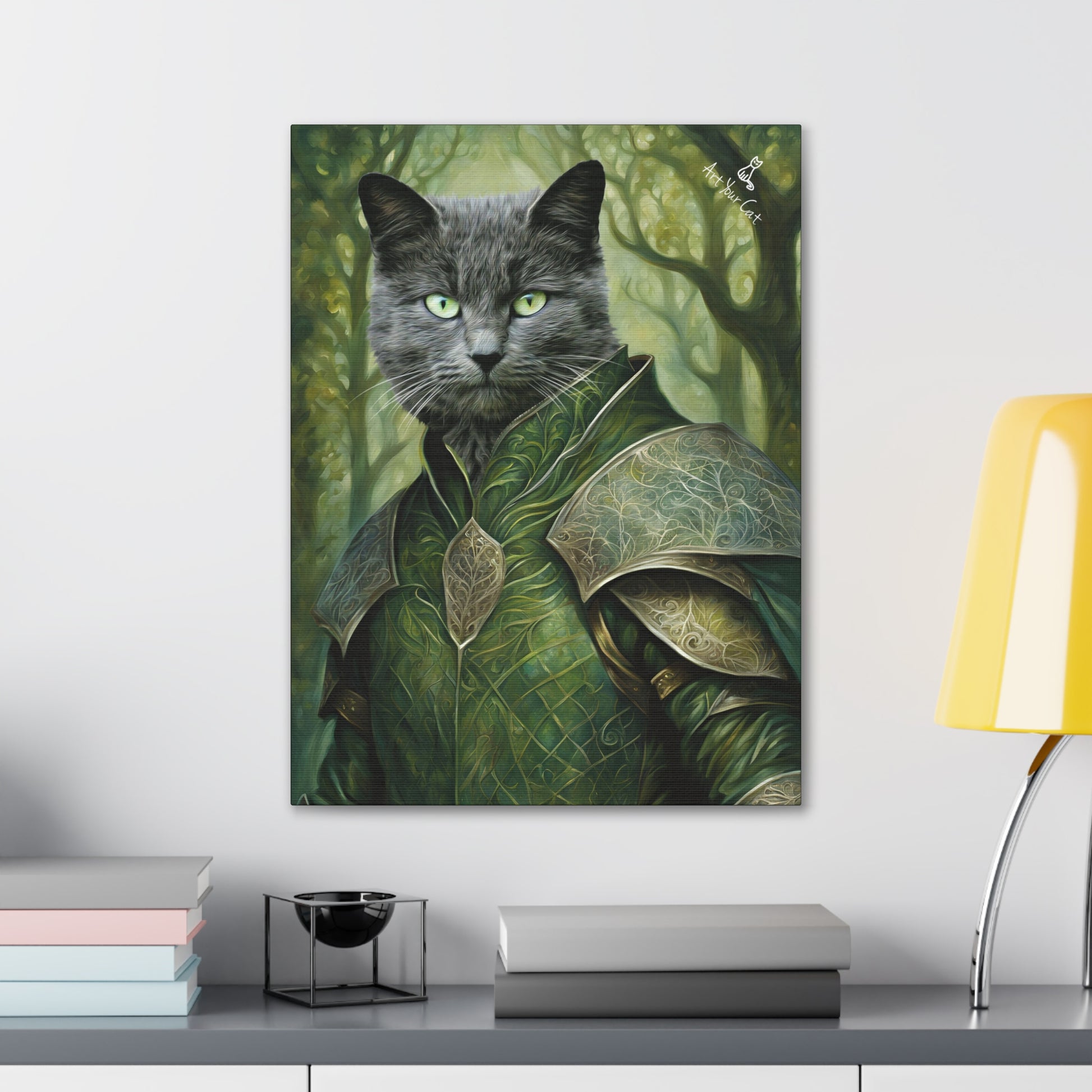 Enchanted Forest Guardian Cat Artwork