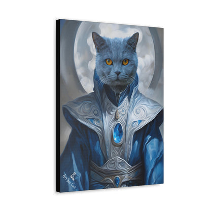 Enchanting Feline Portrait with Wind Mage Theme