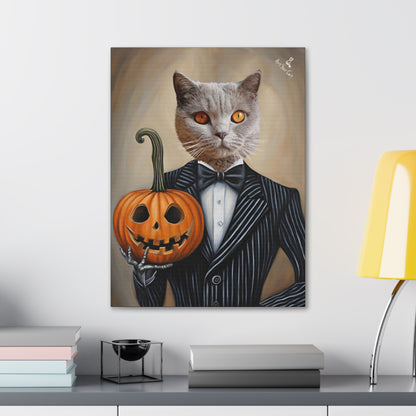 Enchanting Pumpkin King Cat Portrait for Fall