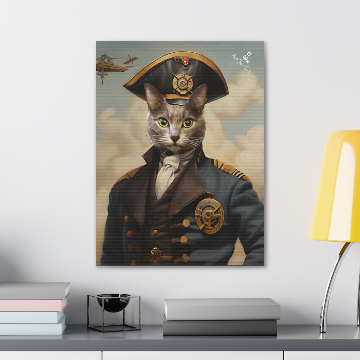 Feline Airship Captain Portrait - Soaring Skyward Custom Artwork