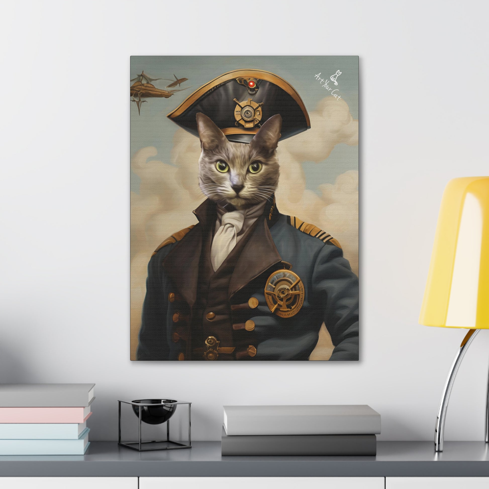 Feline Airship Captain Portrait - Soaring Skyward Custom Artwork
