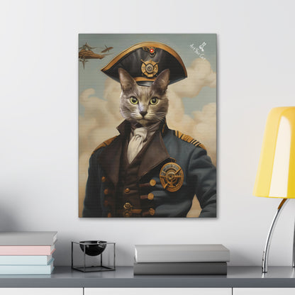 Feline Airship Captain Portrait - Soaring Skyward Custom Artwork