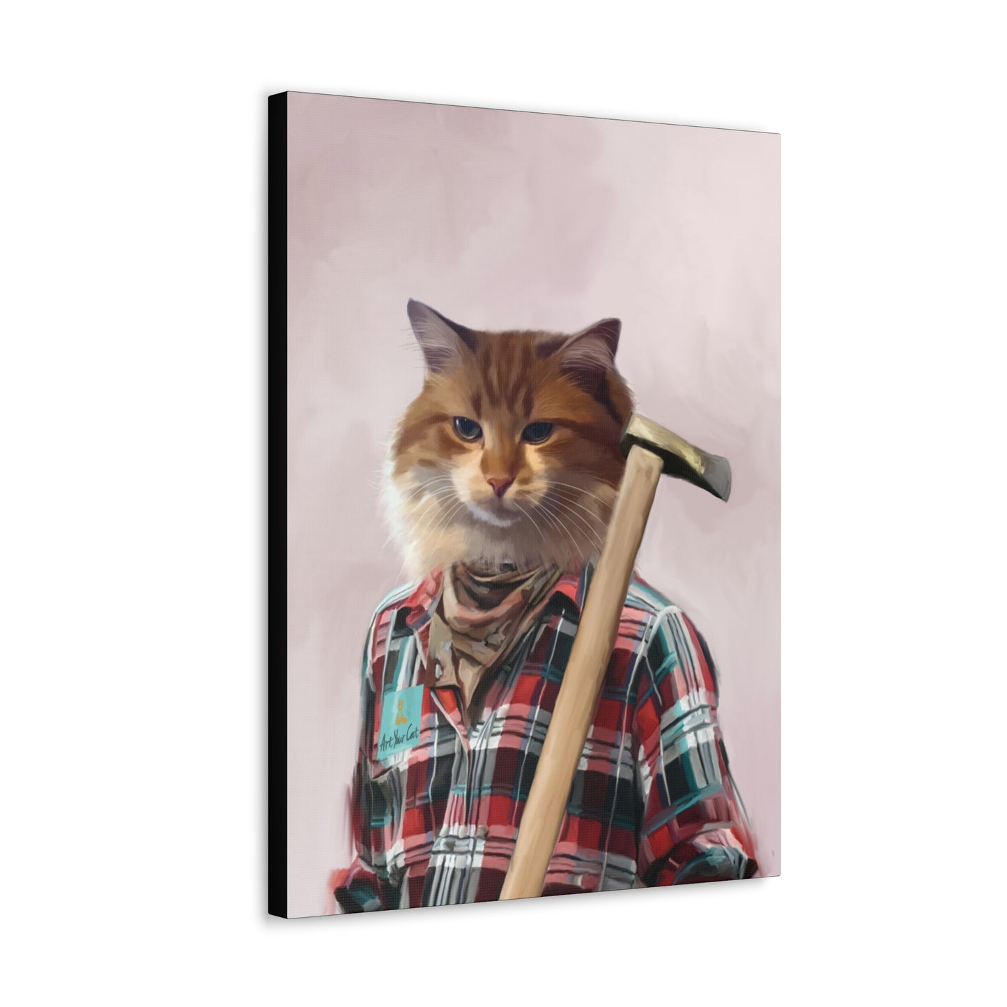 Feline Portrait with Lumberjack Costume