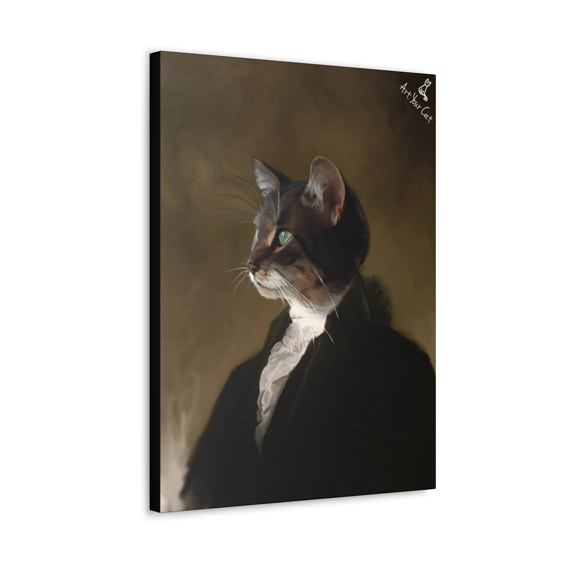 Feline dressed as George Washington in custom portrait