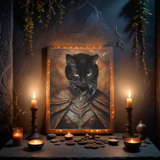 Female Shape Shifter Cat Portrait Artwork