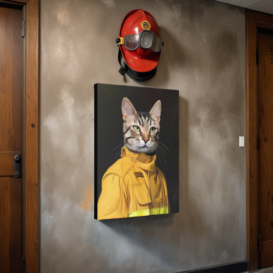 Firefighter Cat Portrait