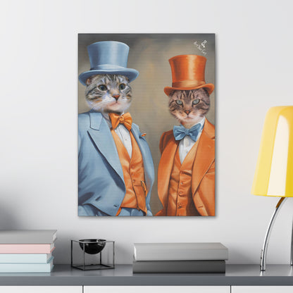 Framed Larry & Hoyt Cat Portrait showcasing comedic charm