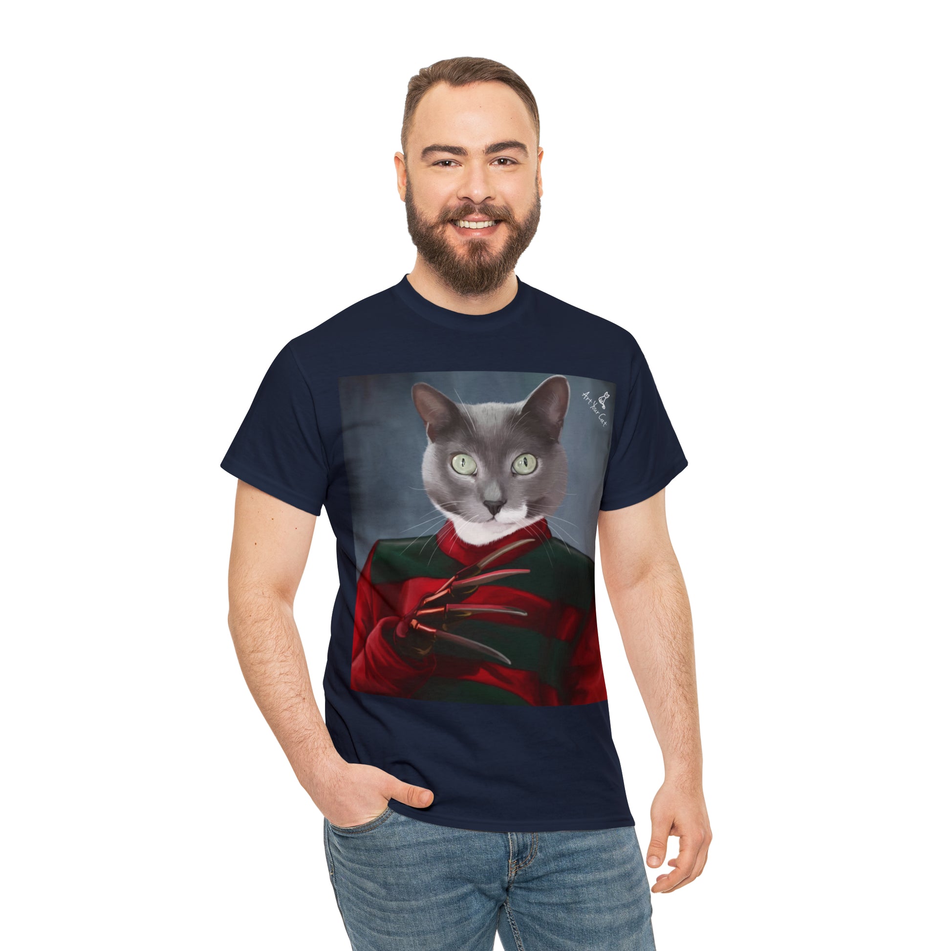 Freddy Krueger cat design t-shirt