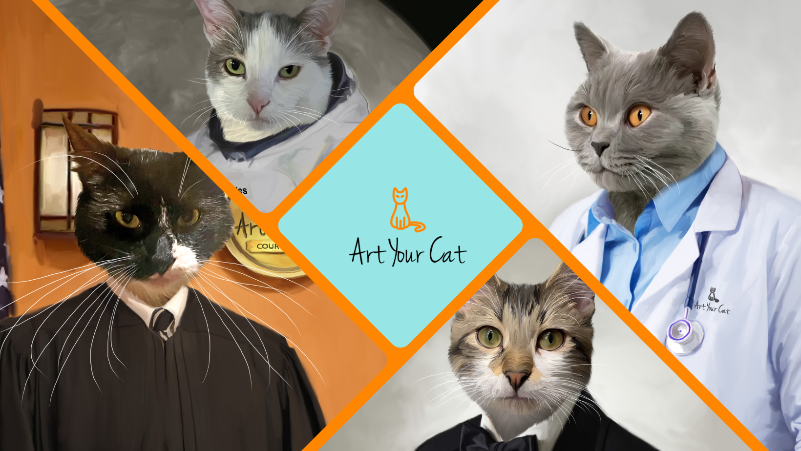 Custom Pet Professional Portraits Collage