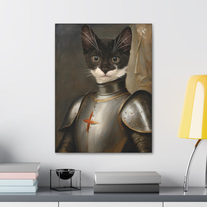 Heroic Joan of Arc Cat Portrait with 1.25-inch border and fade-resistant colors