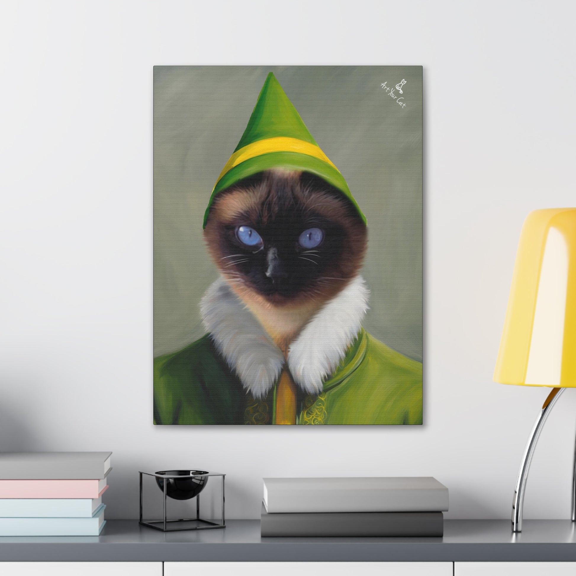 High-Quality Canvas Bud the Elf Cat Portrait