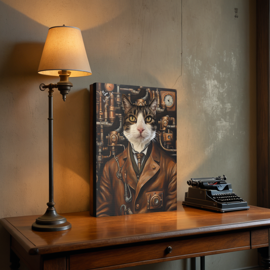 Industrialist Cat Portrait