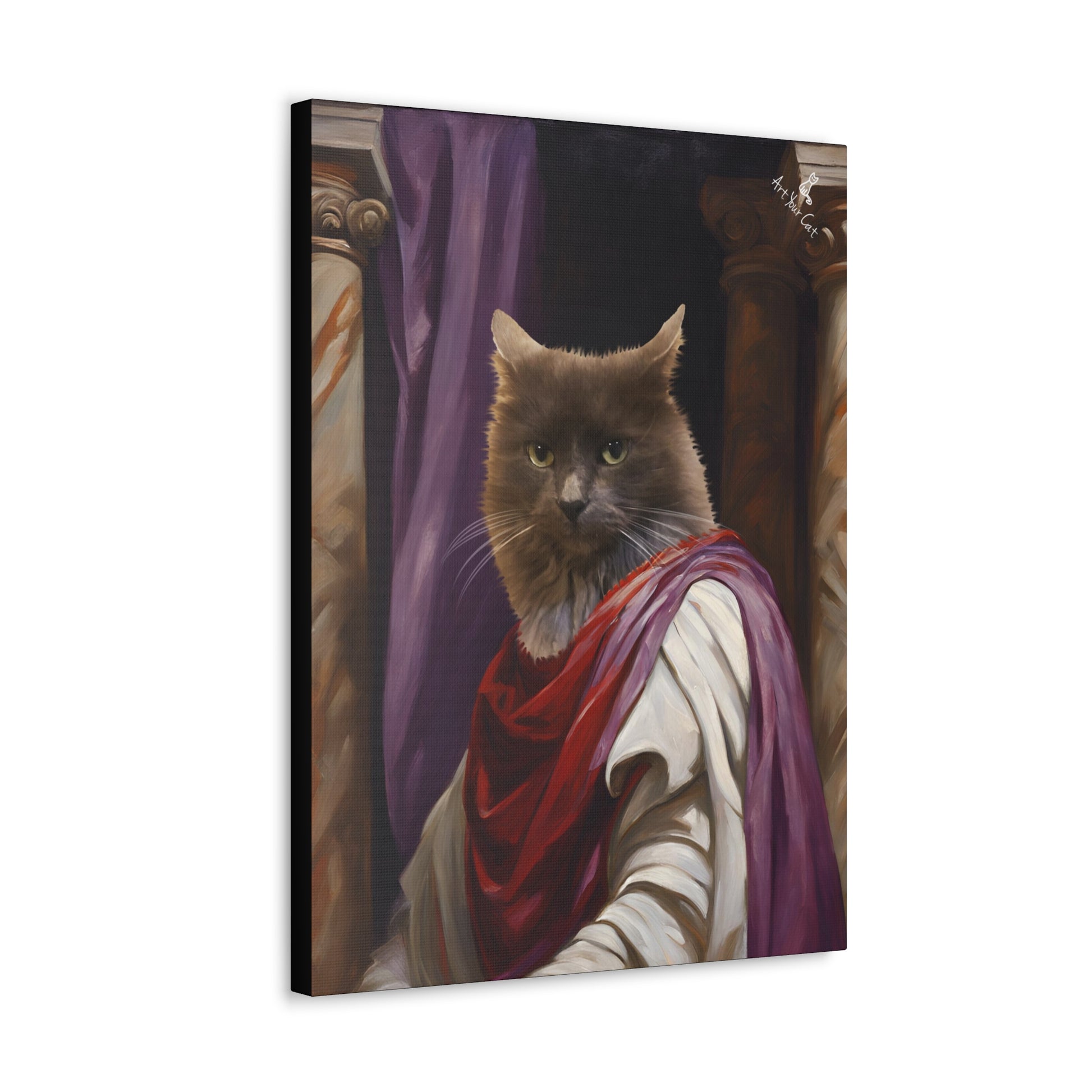 Majestic Julius Caesar Cat Portrait capturing feline in Roman emperor style