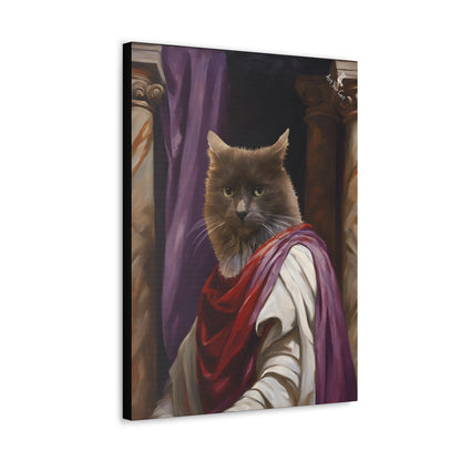 Majestic Julius Caesar Cat Portrait capturing feline in Roman emperor style