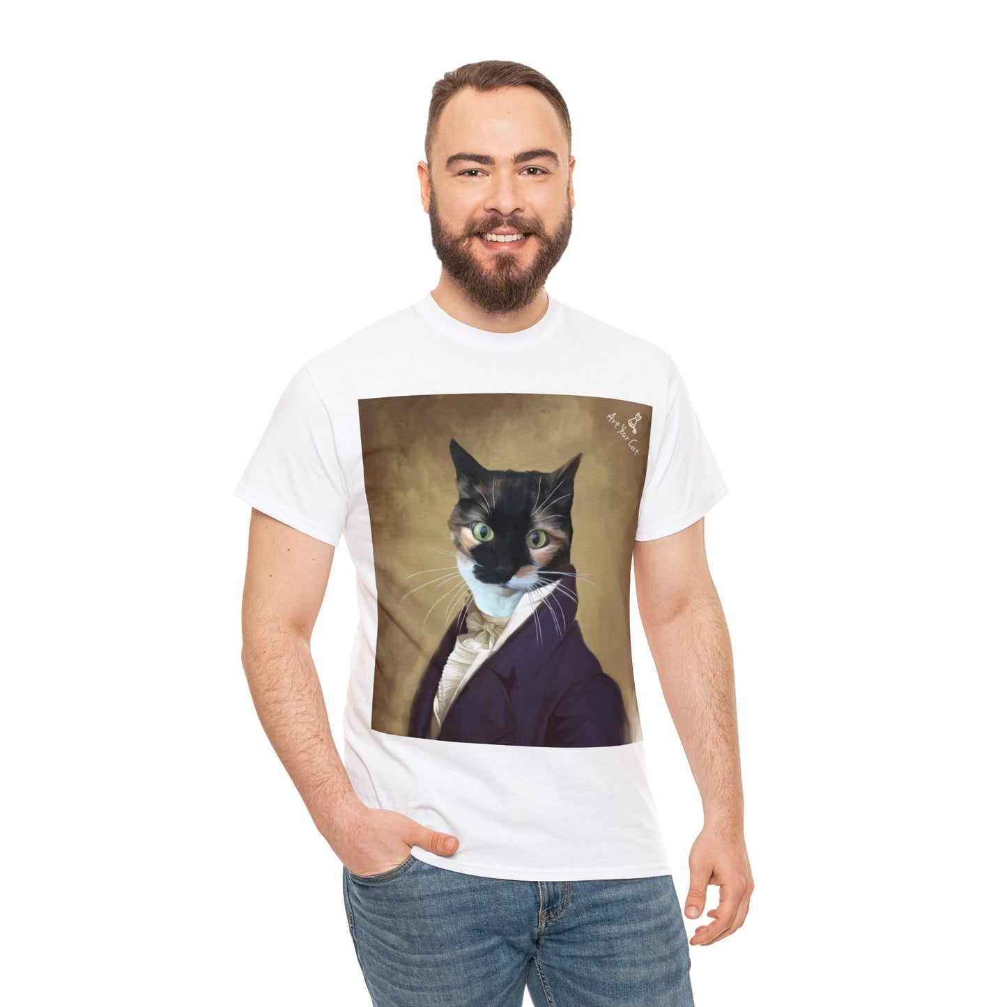 Mayor-inspired cat portrait T-shirt