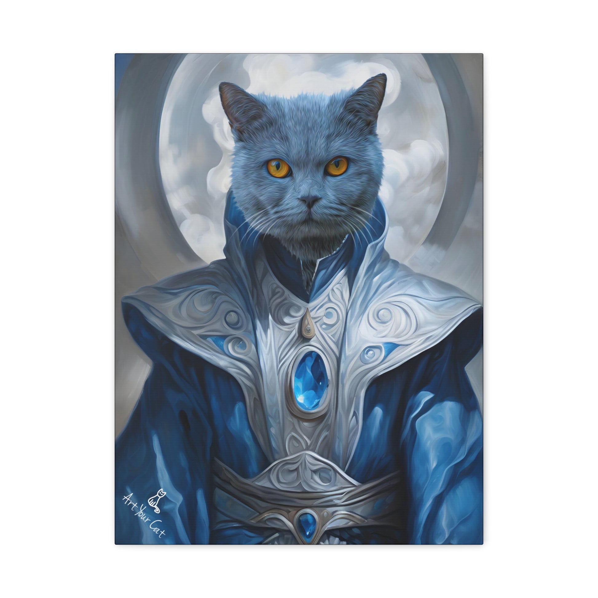 Mystical Cat Artwork in Wind Mage Robe
