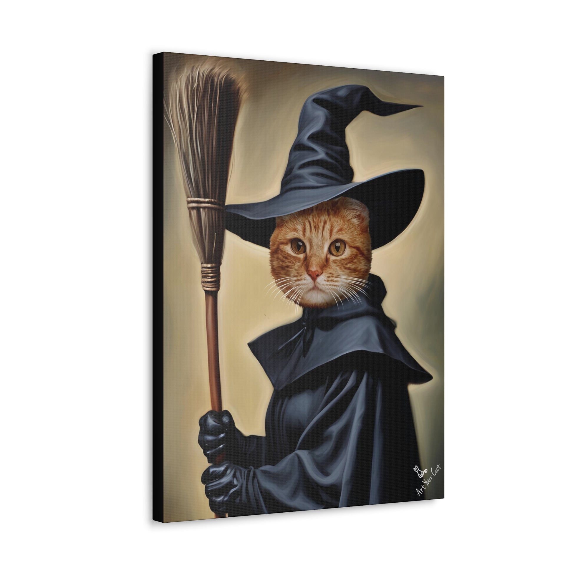Mystical Cat Portrait with Magical Hat and Details
