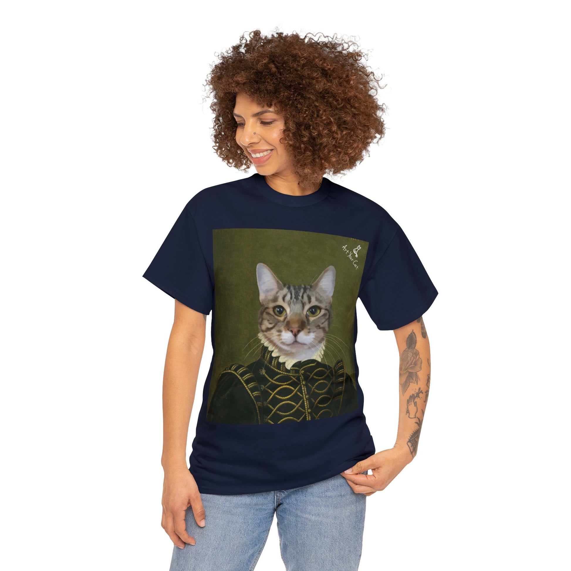 Noble pet portrait on cotton T-shirt