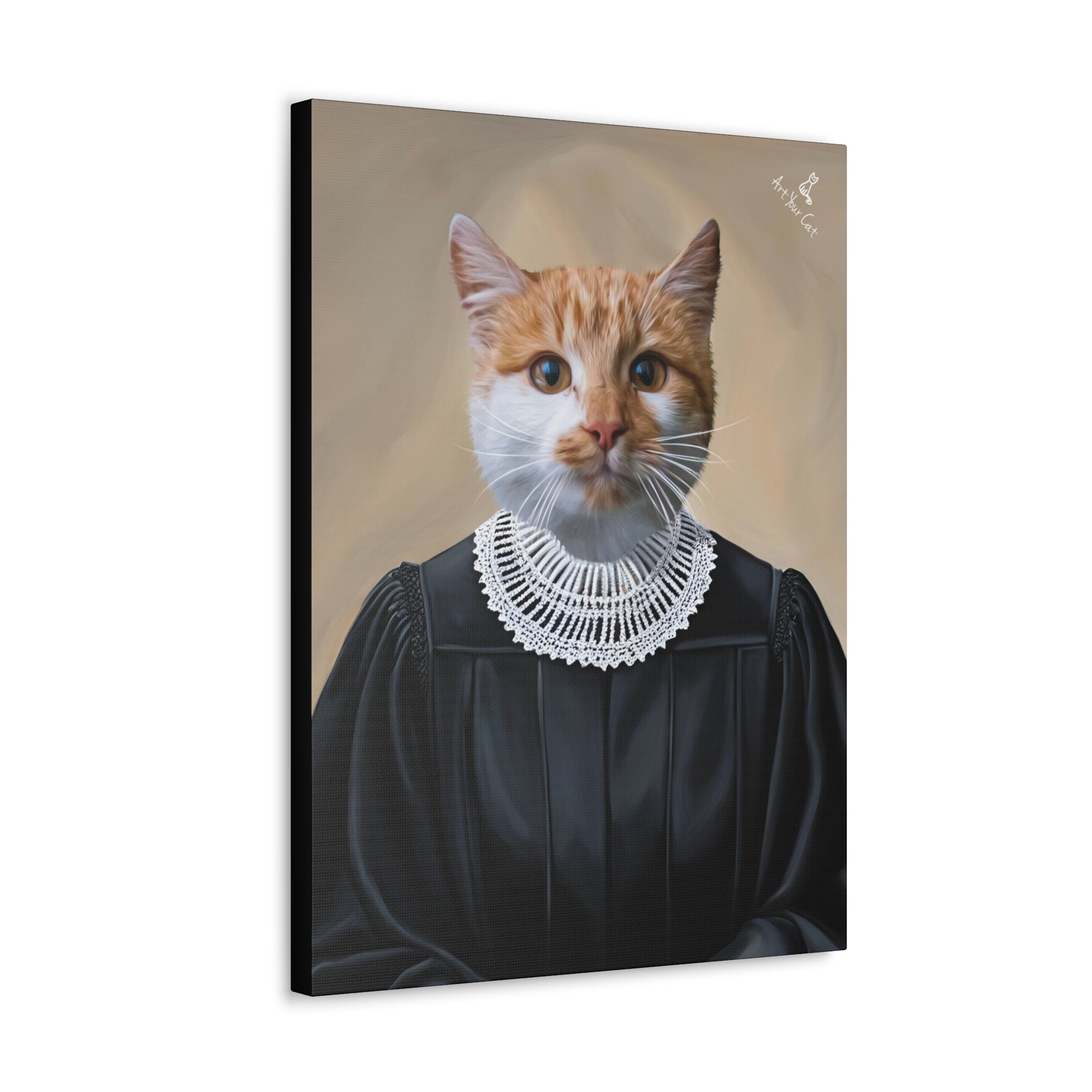 Personalized Cat Artwork in RBG Robes and Collar