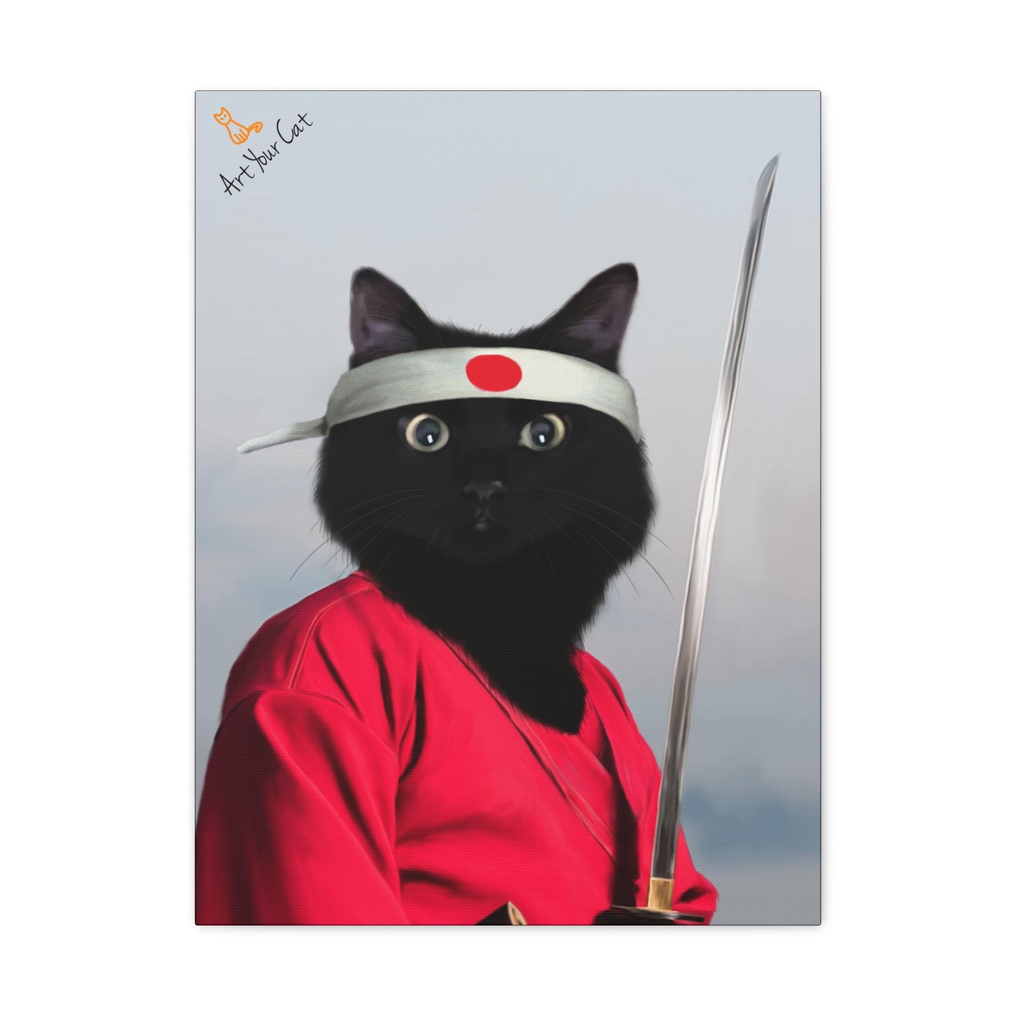 Personalized Cat Samurai Artwork