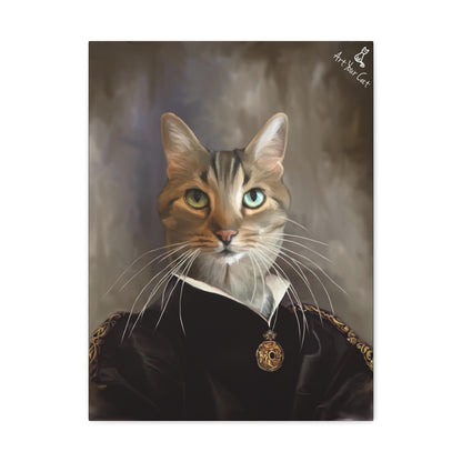 Personalized Empress Cat Canvas Portrait