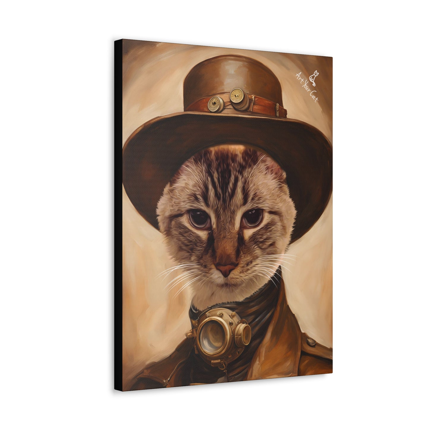 Personalized Female Cat Explorer Canvas