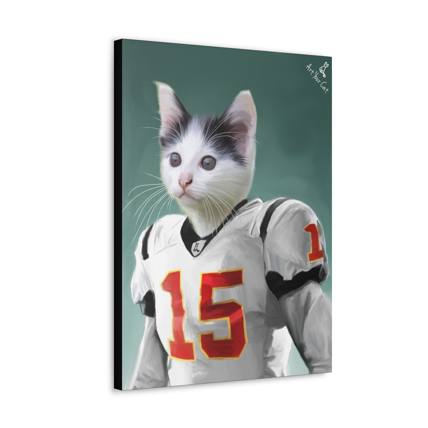 Personalized Football Cat Artwork