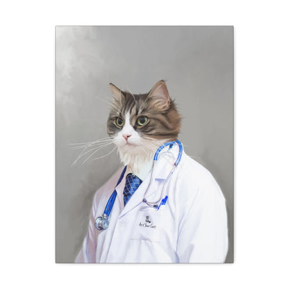 Personalized Male Doctor Cat Artwork