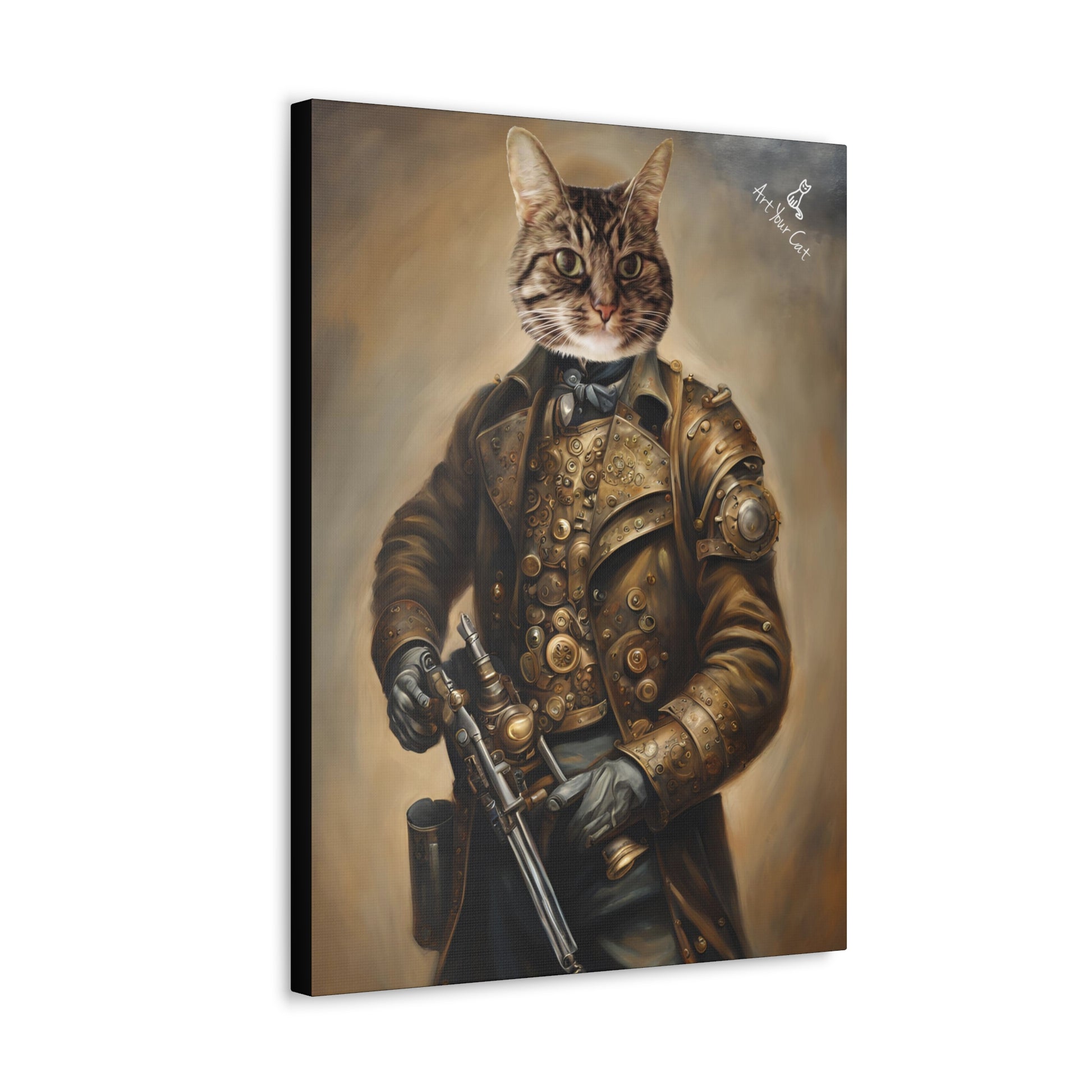 Personalized Mercenary Cat Canvas