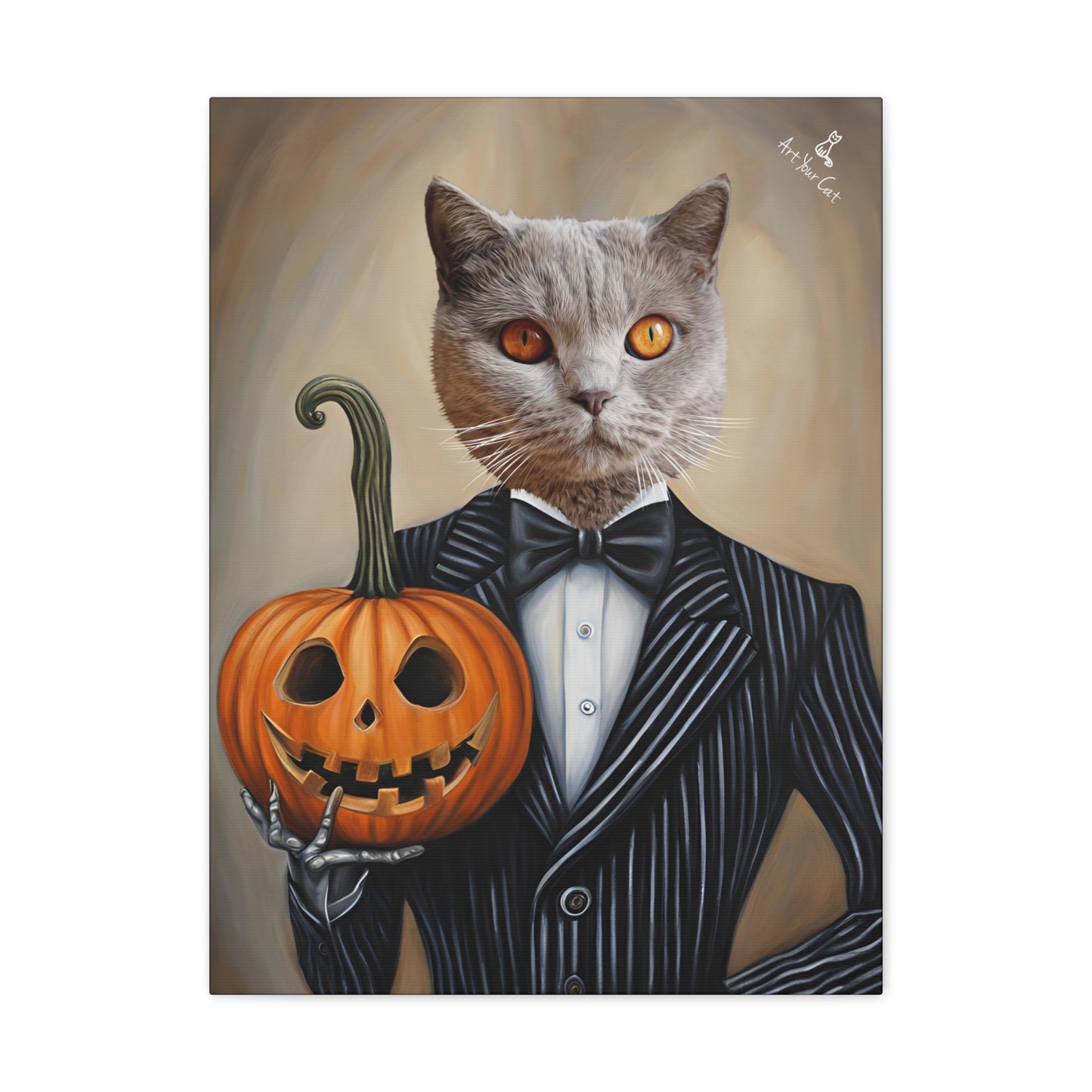 Personalized Pumpkin King Cat Art