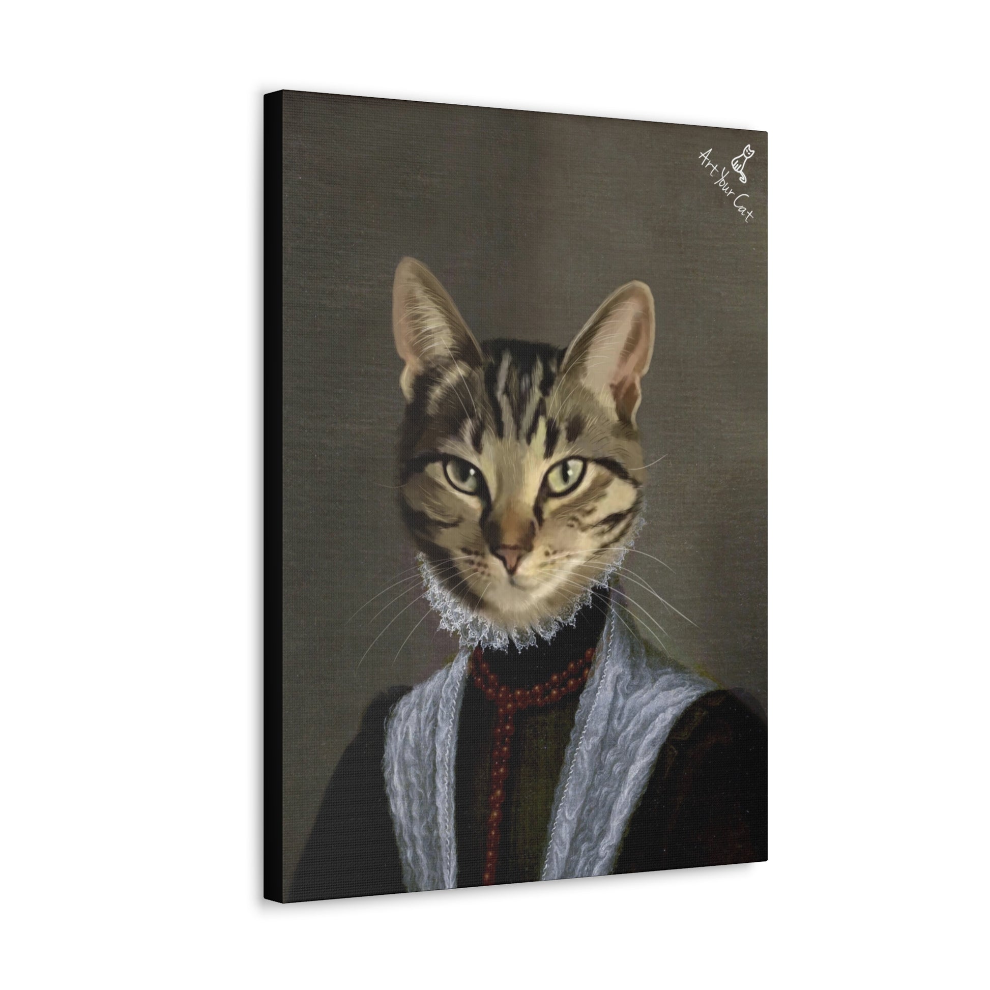 Personalized Royal Cat Portrait on Canvas