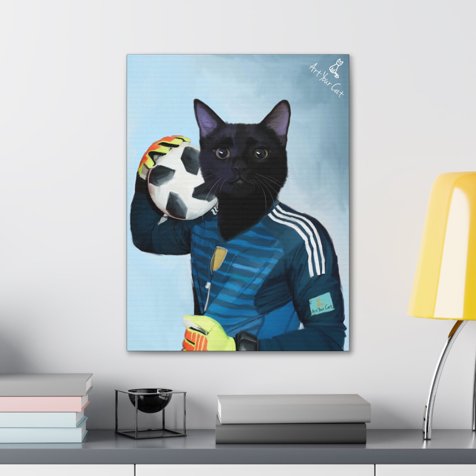 Personalized Soccer Cat Painting