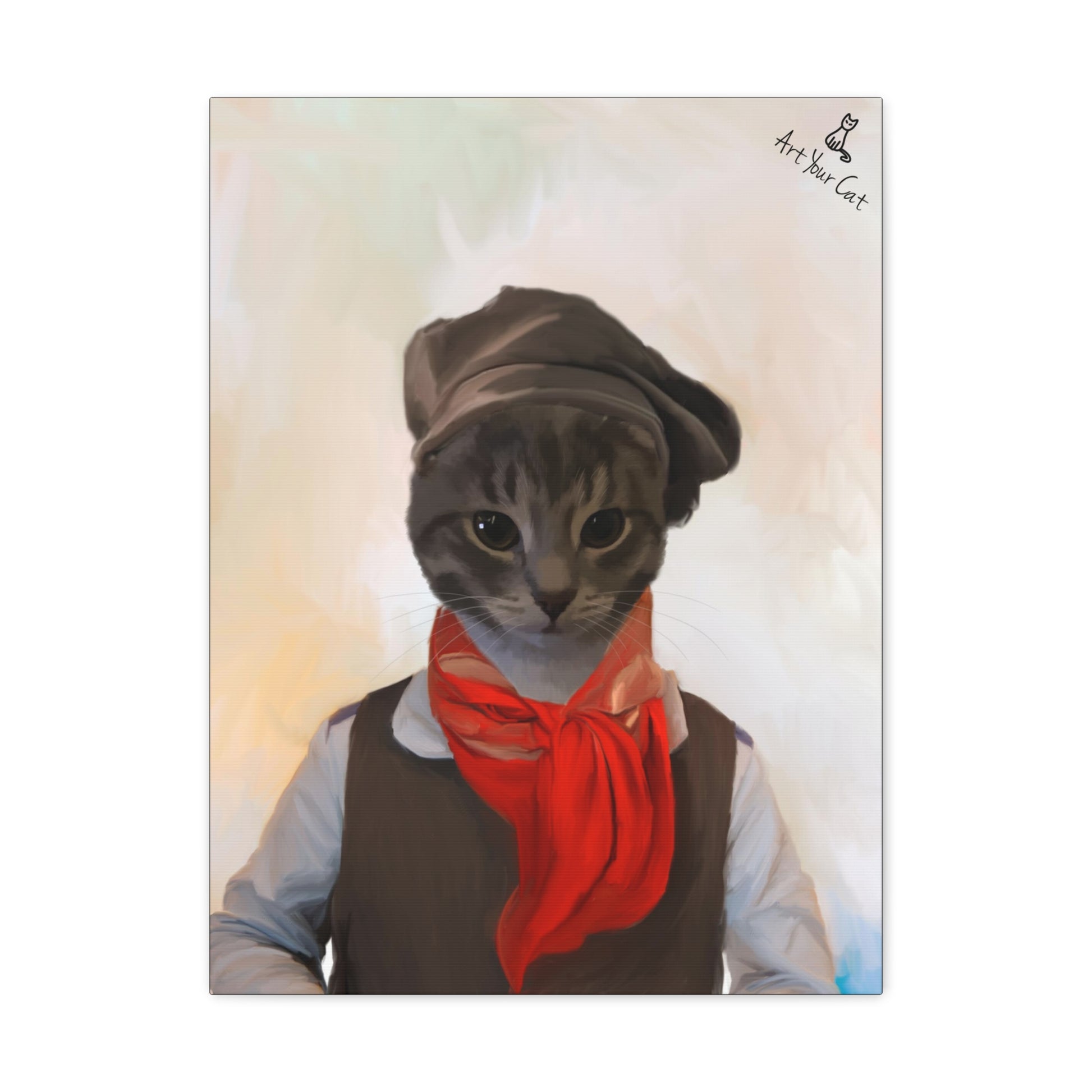 Personalized Victorian-Era Style Cat Artwork