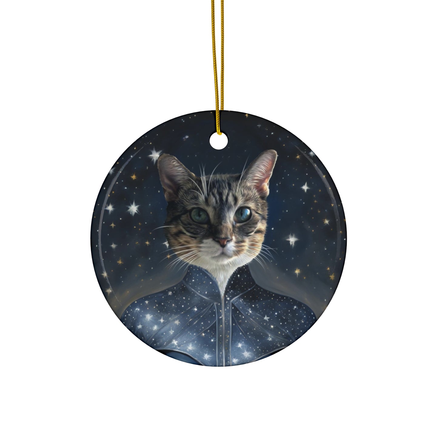 Personalized cat portrait ornament for home decor