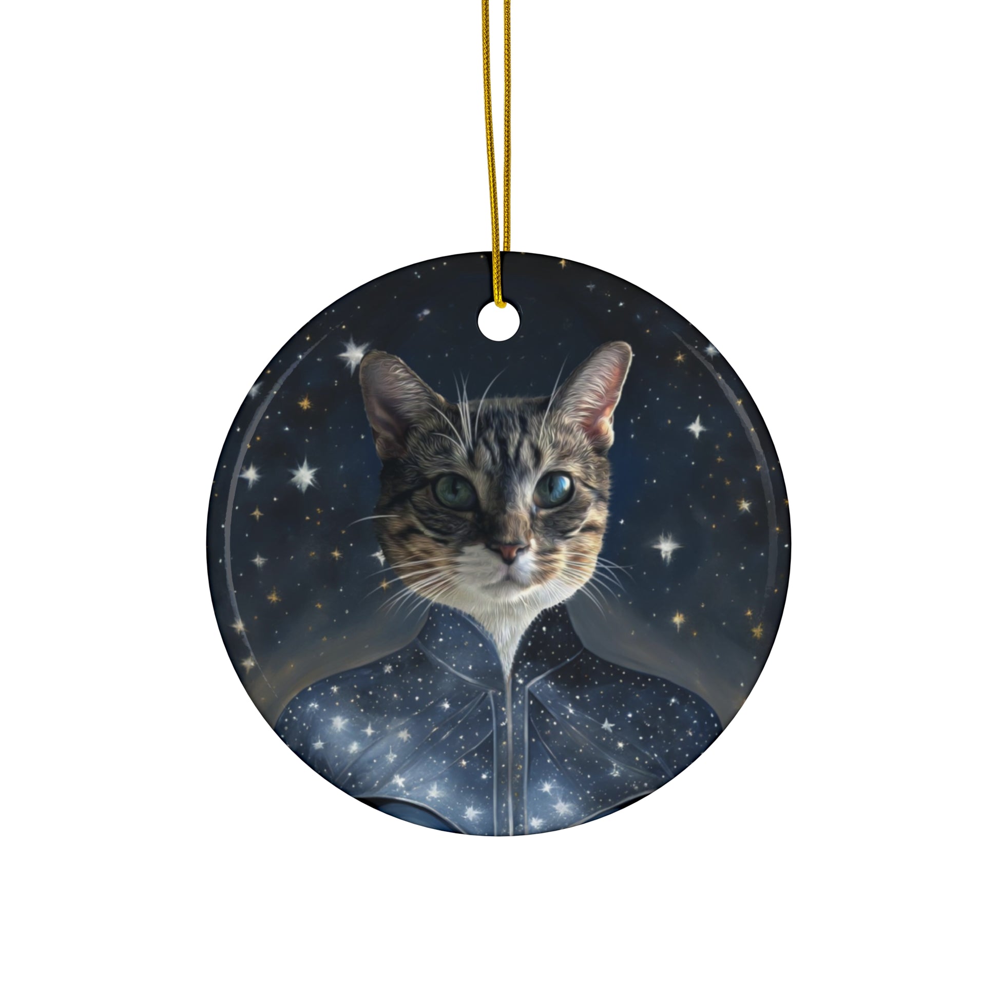 Personalized cat portrait ornament for home decor