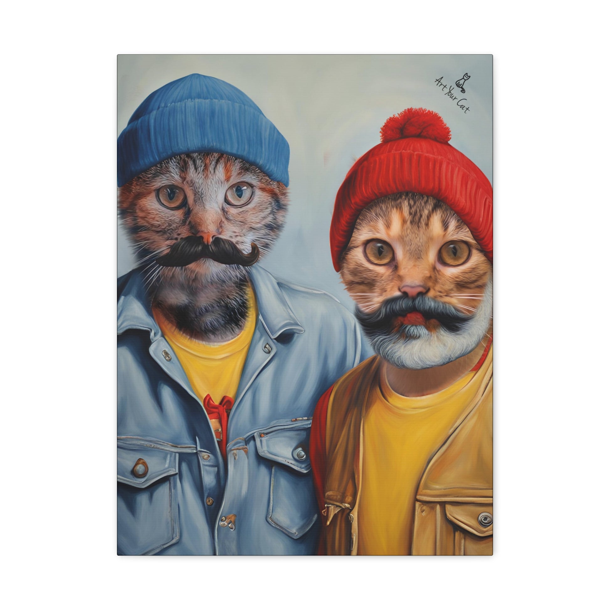 Playful Cat Portrait in Meech & Tong Style