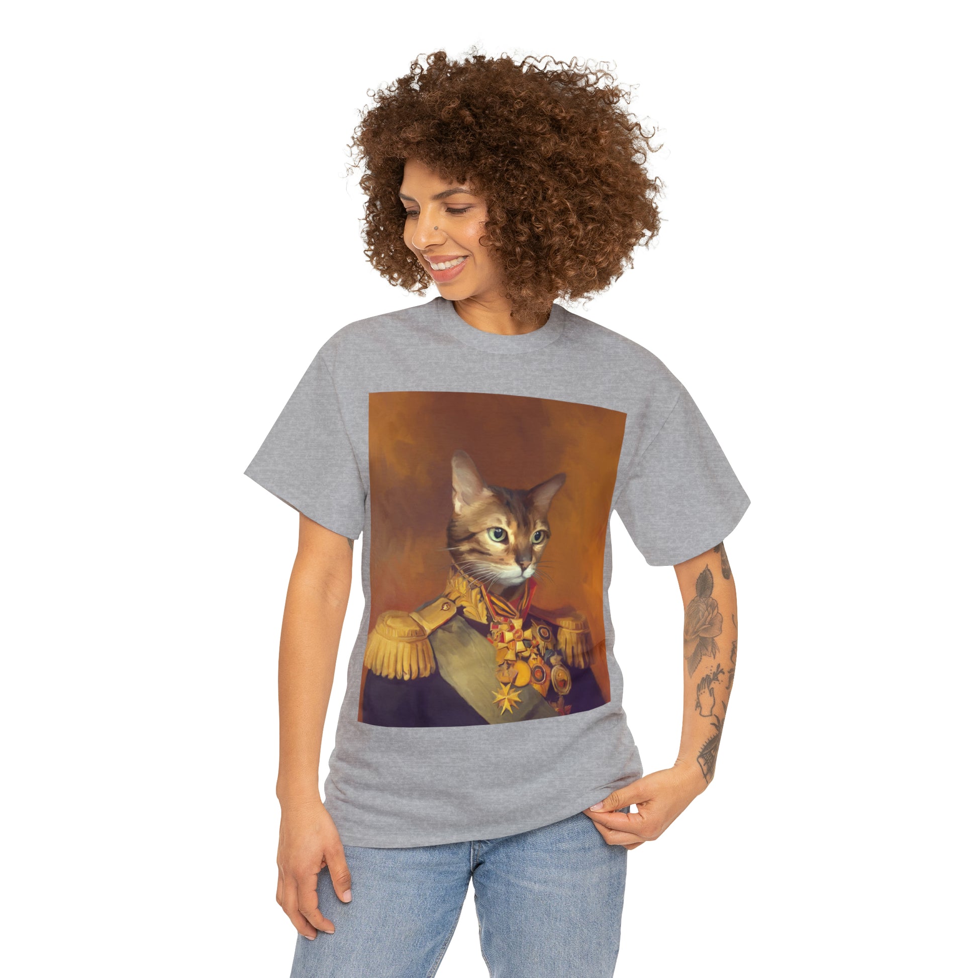 Regal cat portrait shirt for pet lovers