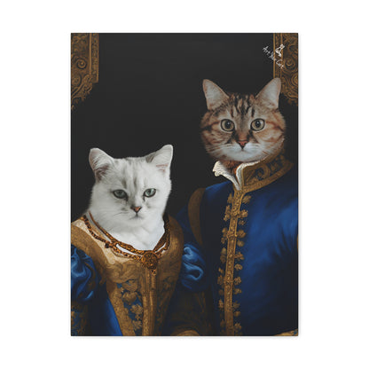 Romeo & Juliet Cat Portrait - Romantic Feline Artwork